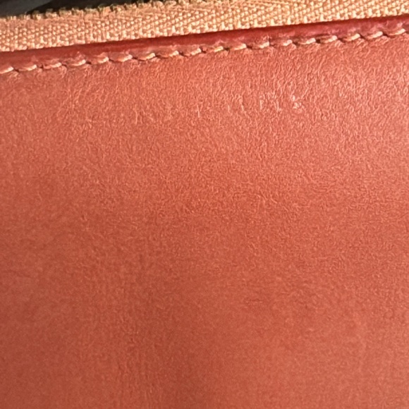 EUC Burberry Haymarket Check Fabric & Muted Red Leather Long Zippy Wallet w/COA - Picture 8 of 13